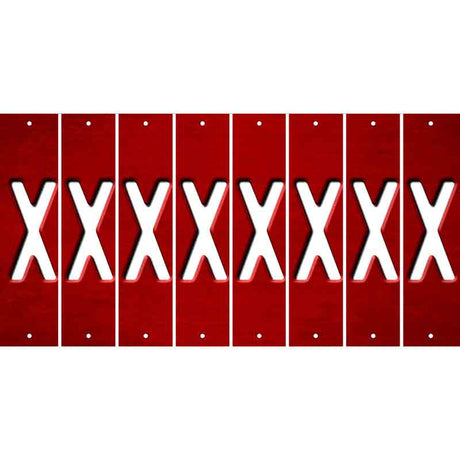 Red Oil Rubbed Cut Fun Strips (Set of 8) Y