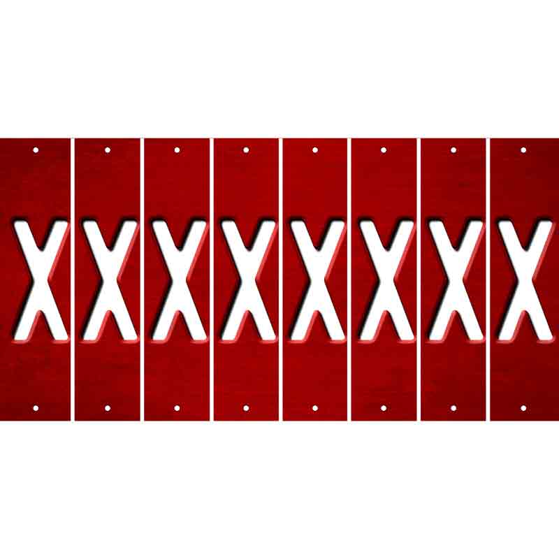 Red Oil Rubbed Cut Fun Strips (Set of 8) Y