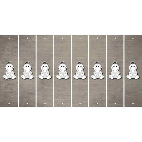 Tan Oil Rubbed Cut Fun Strips (Set of 8) BASEBALL