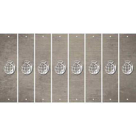 Tan Oil Rubbed Cut Fun Strips (Set of 8) HAND GRENADE