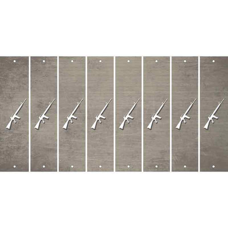 Tan Oil Rubbed Cut Fun Strips (Set of 8) M16 RIFLE