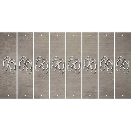 Tan Oil Rubbed Cut Fun Strips (Set of 8) FLIP FLOPS
