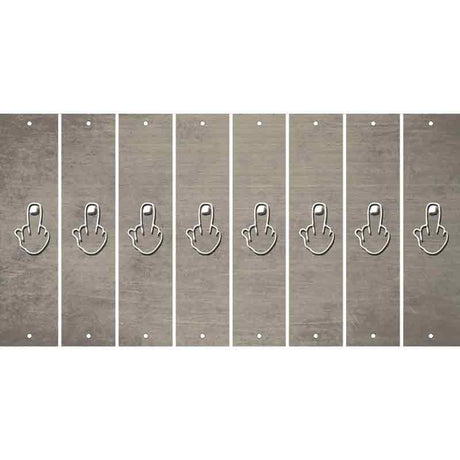 Tan Oil Rubbed Cut Fun Strips (Set of 8) MIDDLE FINGER