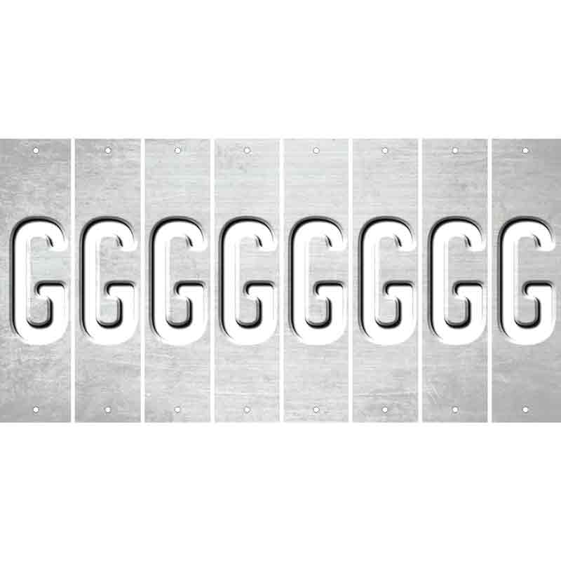 White Oil Rubbed Cut Fun Strips (Set of 8) H