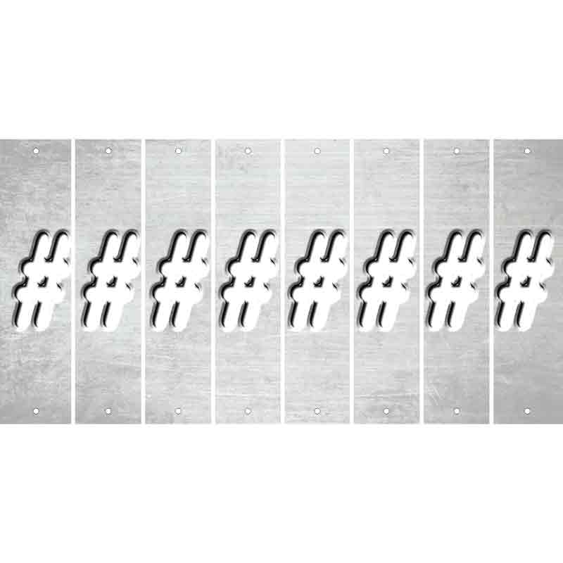 White Oil Rubbed Cut Fun Strips (Set of 8) @