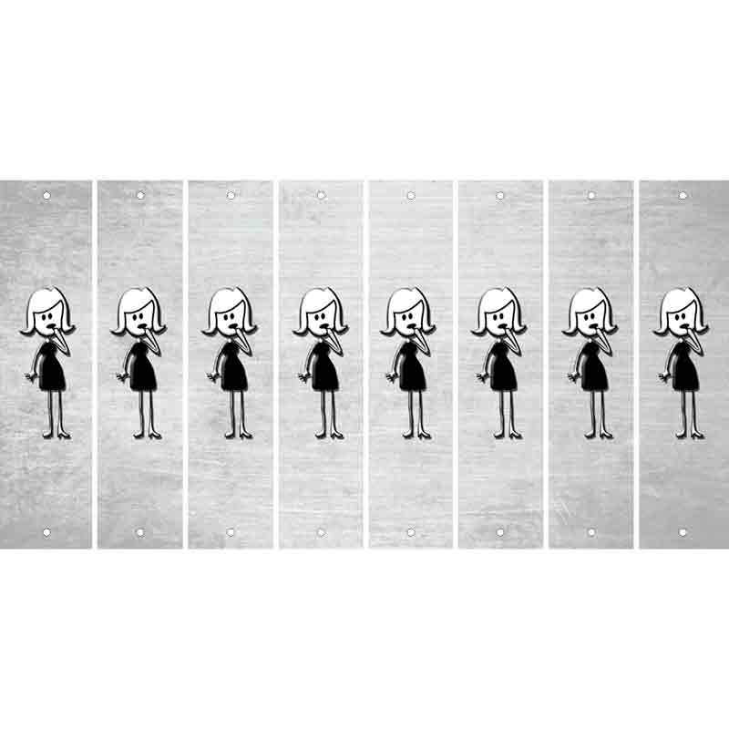 White Oil Rubbed Cut Fun Strips (Set of 8) MOM