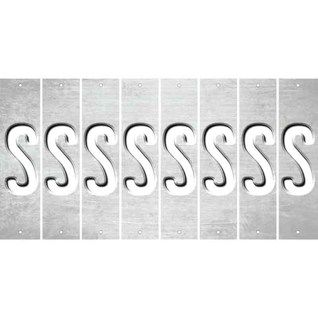 White Oil Rubbed Cut Fun Strips (Set of 8) T