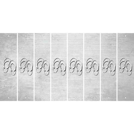 White Oil Rubbed Cut Fun Strips (Set of 8) FLIP FLOPS