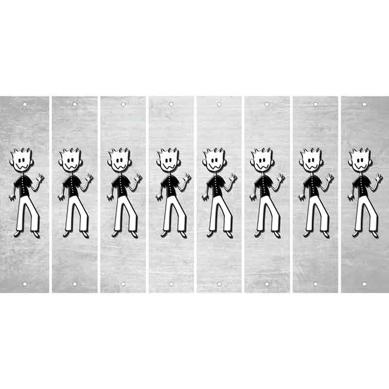 White Oil Rubbed Cut Fun Strips (Set of 8) DAD