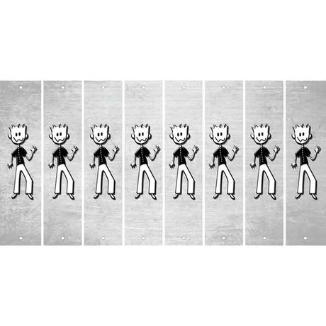 White Oil Rubbed Cut Fun Strips (Set of 8) DAD