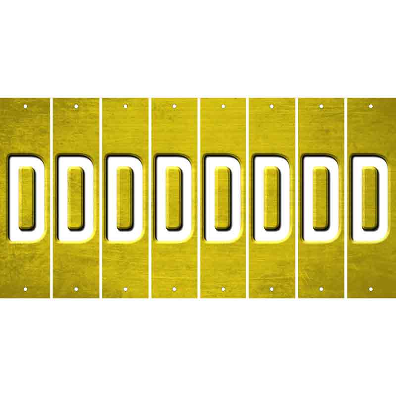 Yellow Oil Rubbed Cut Fun Strips (Set of 8) E