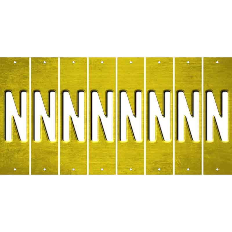 Yellow Oil Rubbed Cut Fun Strips (Set of 8) O