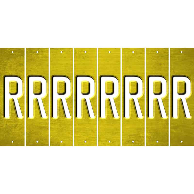 Yellow Oil Rubbed Cut Fun Strips (Set of 8) S