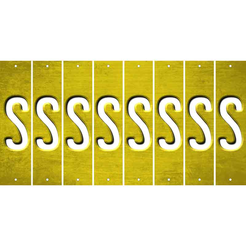 Yellow Oil Rubbed Cut Fun Strips (Set of 8) T