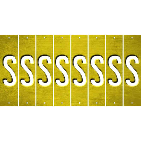 Yellow Oil Rubbed Cut Fun Strips (Set of 8) T