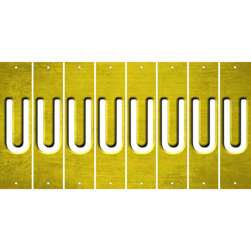 Yellow Oil Rubbed Cut Fun Strips (Set of 8) V