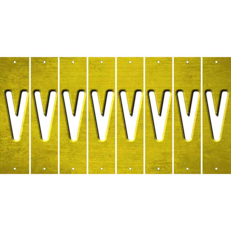 Yellow Oil Rubbed Cut Fun Strips (Set of 8) W