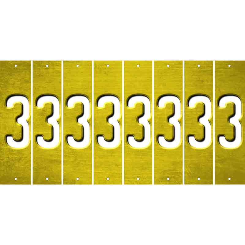 Yellow Oil Rubbed Cut Fun Strips (Set of 8) 4