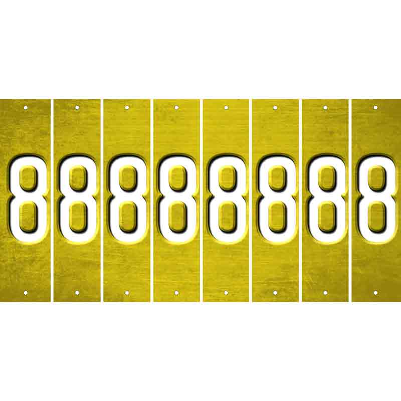 Yellow Oil Rubbed Cut Fun Strips (Set of 8) 9