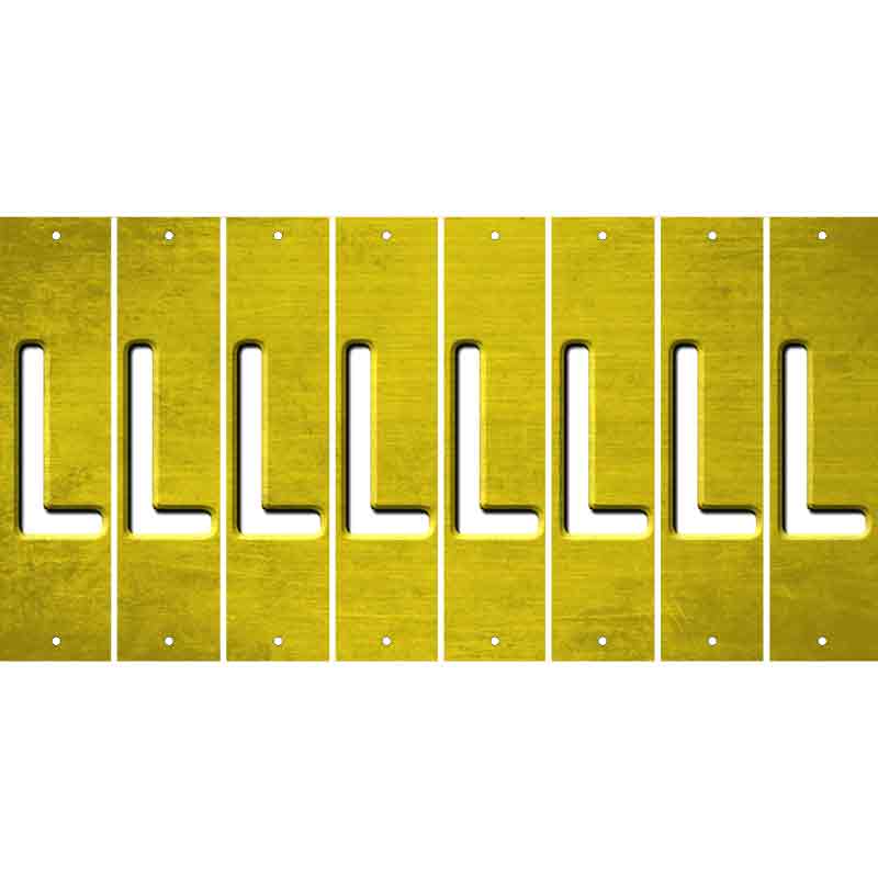 Yellow Oil Rubbed Cut Fun Strips (Set of 8) M