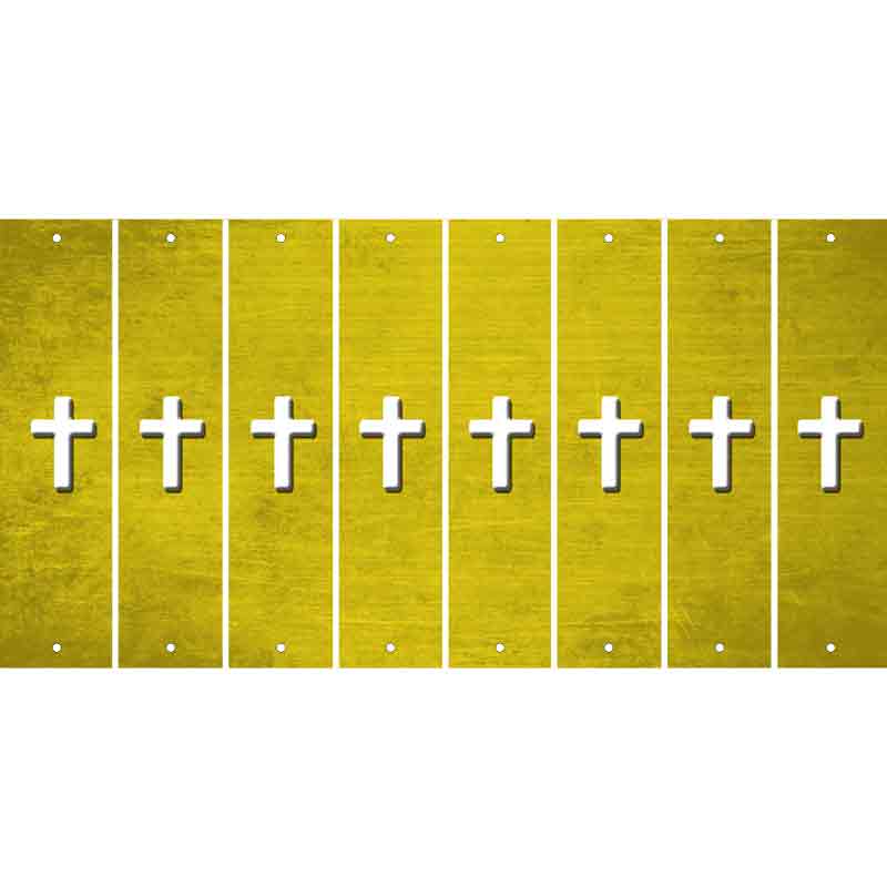 Yellow Oil Rubbed Cut Fun Strips (Set of 8) CROSS