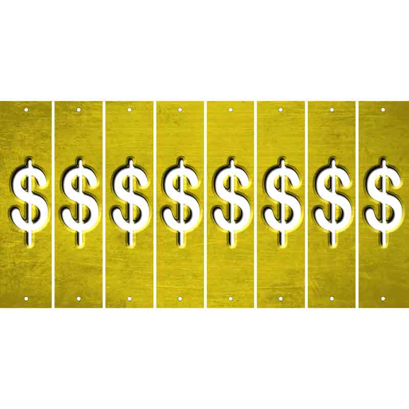 Yellow Oil Rubbed Cut Fun Strips (Set of 8) #