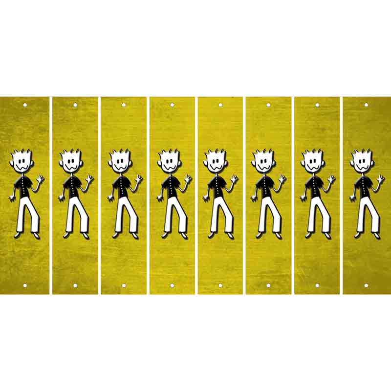 Yellow Oil Rubbed Cut Fun Strips (Set of 8) DAD