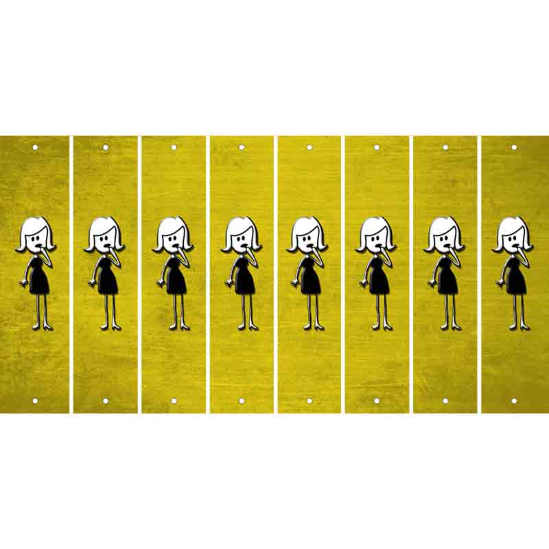 Yellow Oil Rubbed Cut Fun Strips (Set of 8) MOM