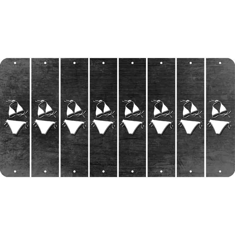 Black Oil Rubbed Cut Fun Strips (Set of 8) BIKINI