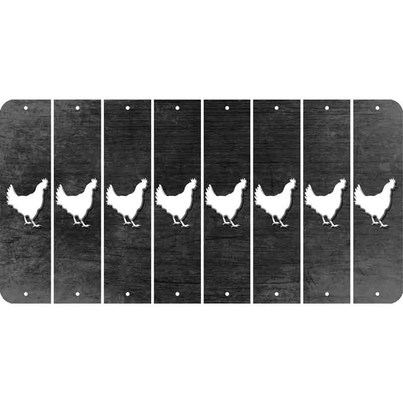 Black Oil Rubbed Cut Fun Strips (Set of 8) CHICKEN