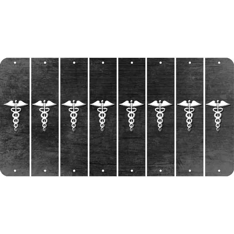 Black Oil Rubbed Cut Fun Strips (Set of 8) CADUCEUS