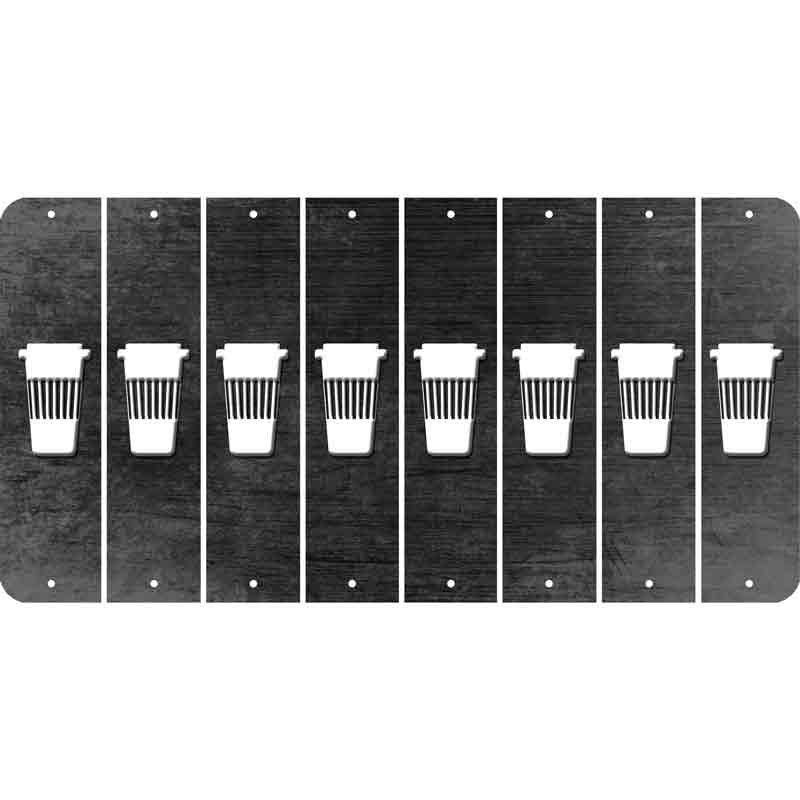 Black Oil Rubbed Cut Fun Strips (Set of 8) LATTE