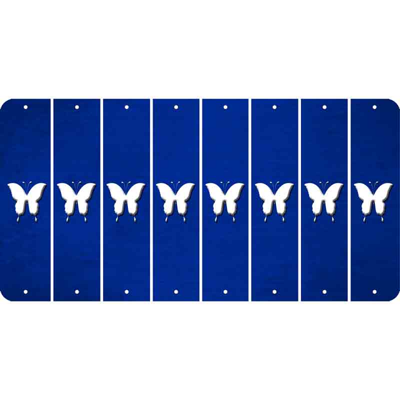Blue Oil Rubbed Cut Fun Strips (Set of 8) BUTTERFLY