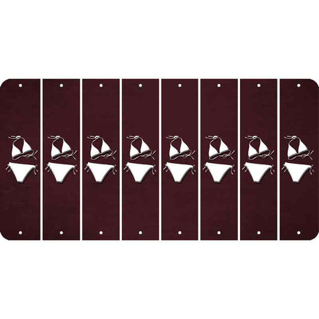 Burgundy Oil Rubbed Cut Fun Strips (Set of 8) BIKINI