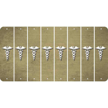 Gold Oil Rubbed Cut Fun Strips (Set of 8) CADUCEUS