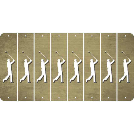 Gold Oil Rubbed Cut Fun Strips (Set of 8) FEMALE GOLFER