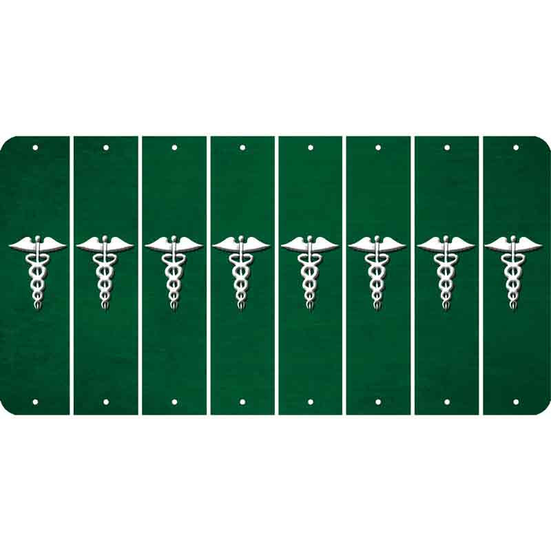 Green Oil Rubbed Cut Fun Strips (Set of 8) CADUCEUS