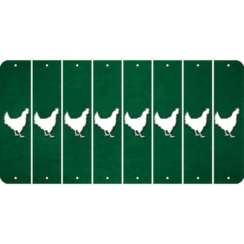 Green Oil Rubbed Cut Fun Strips (Set of 8) CHICKEN