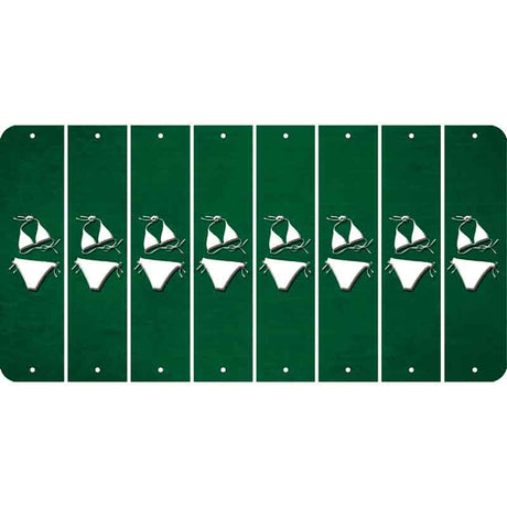 Green Oil Rubbed Cut Fun Strips (Set of 8) BIKINI