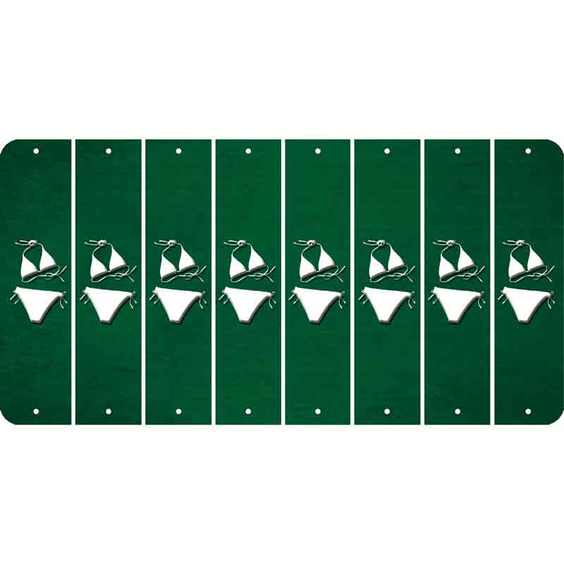 Green Oil Rubbed Cut Fun Strips (Set of 8) BIKINI