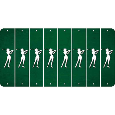 Green Oil Rubbed Cut Fun Strips (Set of 8) MALE GOLFER