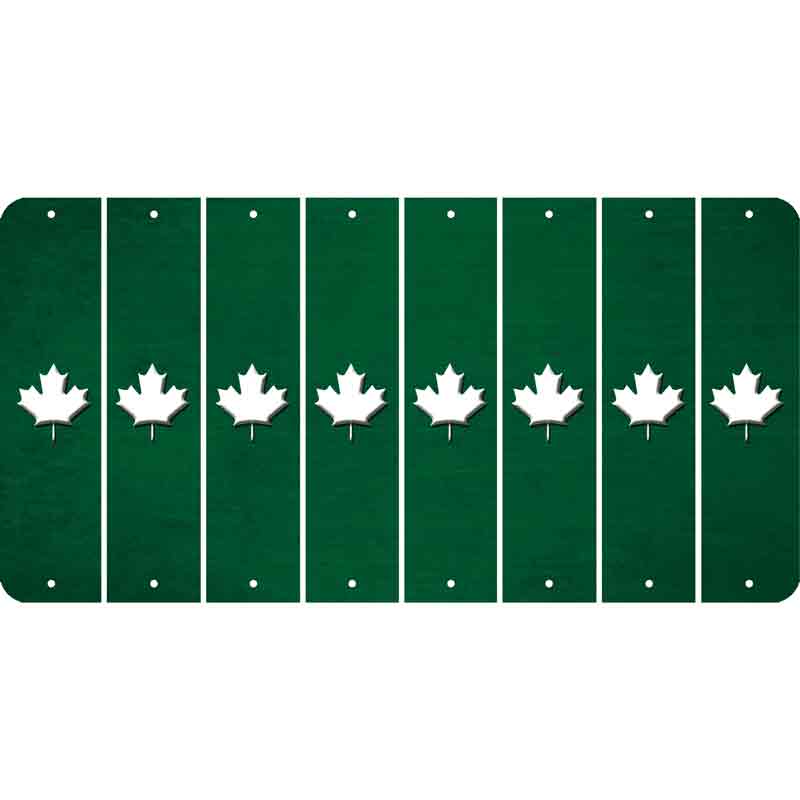 Green Oil Rubbed Cut Fun Strips (Set of 8) MAPLE LEAF