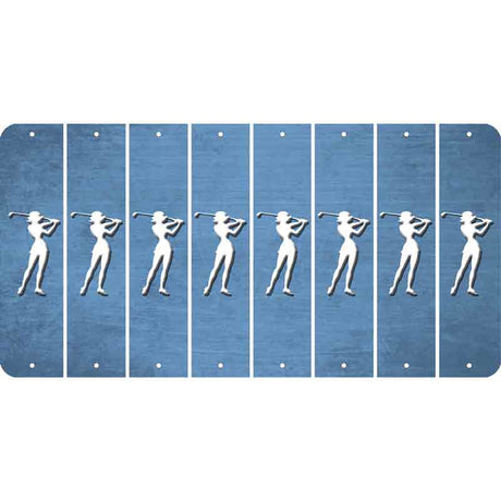 Light Blue Oil Rubbed Cut Fun Strips (Set of 8) MALE GOLFER