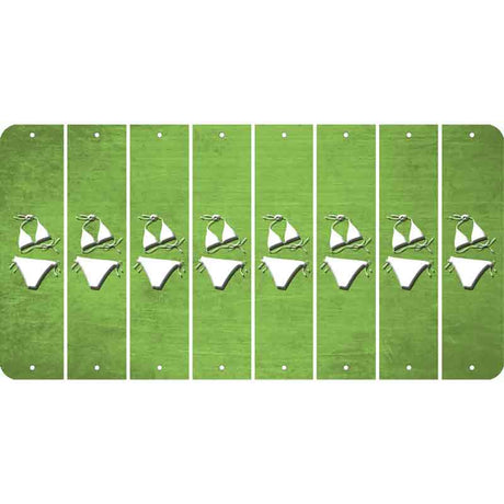 Lime Green Oil Rubbed Cut Fun Strips (Set of 8) BIKINI