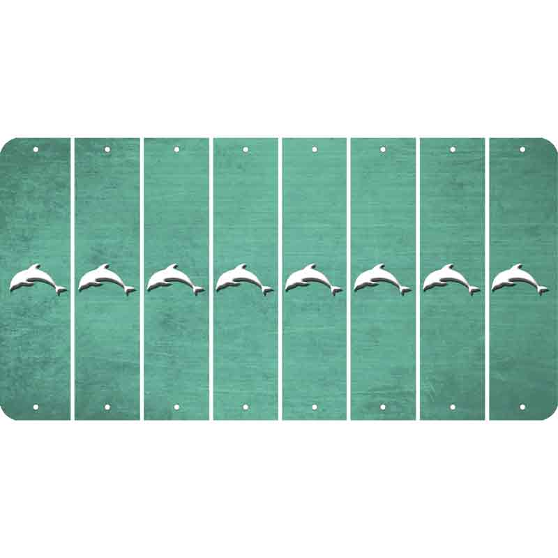 Mint Oil Rubbed Cut Fun Strips (Set of 8) DOLPHIN