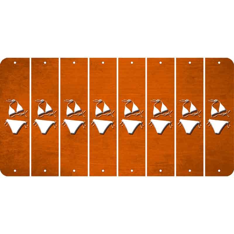 Orange Oil Rubbed Cut Fun Strips (Set of 8) BIKINI