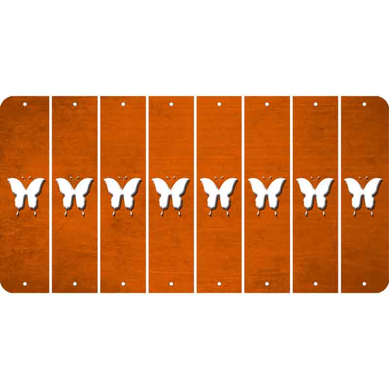 Orange Oil Rubbed Cut Fun Strips (Set of 8) BUTTERFLY