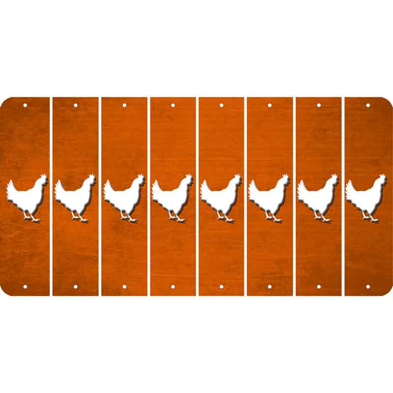 Orange Oil Rubbed Cut Fun Strips (Set of 8) CHICKEN