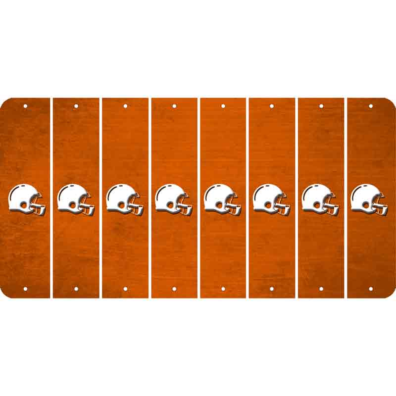 Orange Oil Rubbed Cut Fun Strips (Set of 8) FOOTBALL HELMET