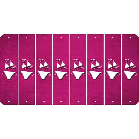 Pink Oil Rubbed Cut Fun Strips (Set of 8) BIKINI